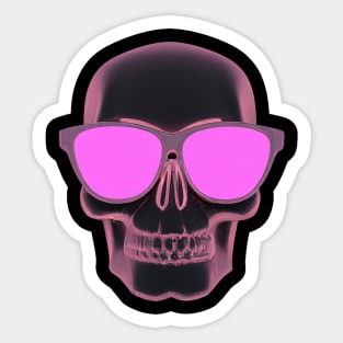 Pink Skull Sunglasses Retro XRay Colorful Sticker